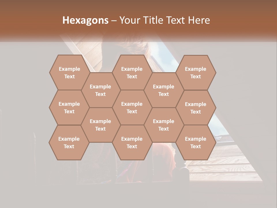 A Woman Sitting On A Bed Looking Out Of A Window PowerPoint Template