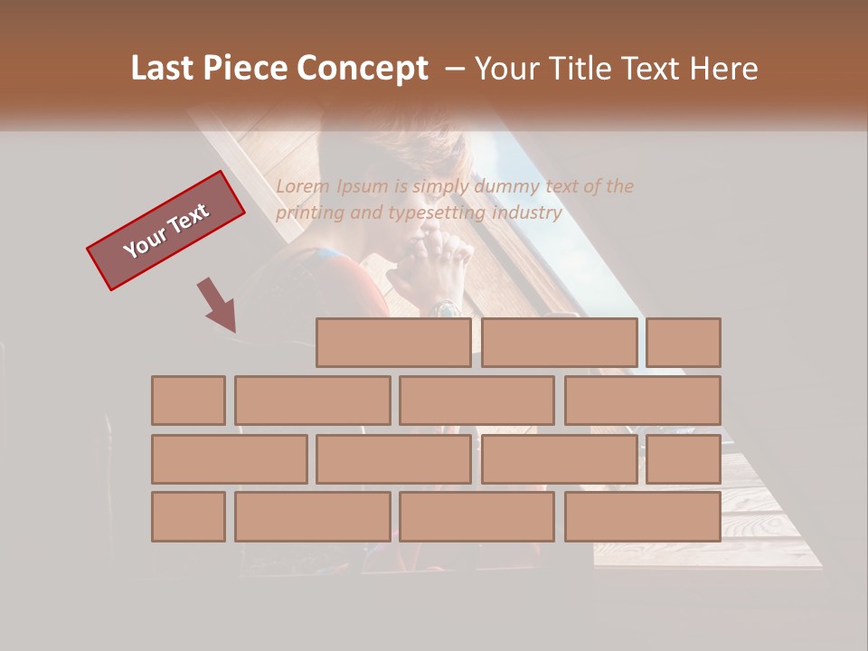 A Woman Sitting On A Bed Looking Out Of A Window PowerPoint Template