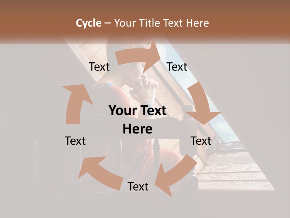 A Woman Sitting On A Bed Looking Out Of A Window PowerPoint Template