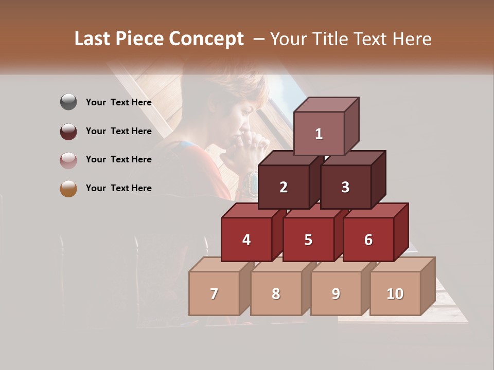 A Woman Sitting On A Bed Looking Out Of A Window PowerPoint Template