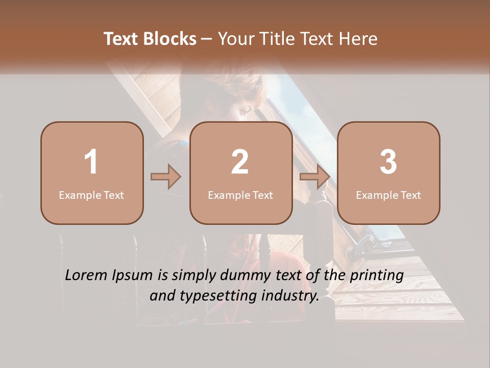 A Woman Sitting On A Bed Looking Out Of A Window PowerPoint Template