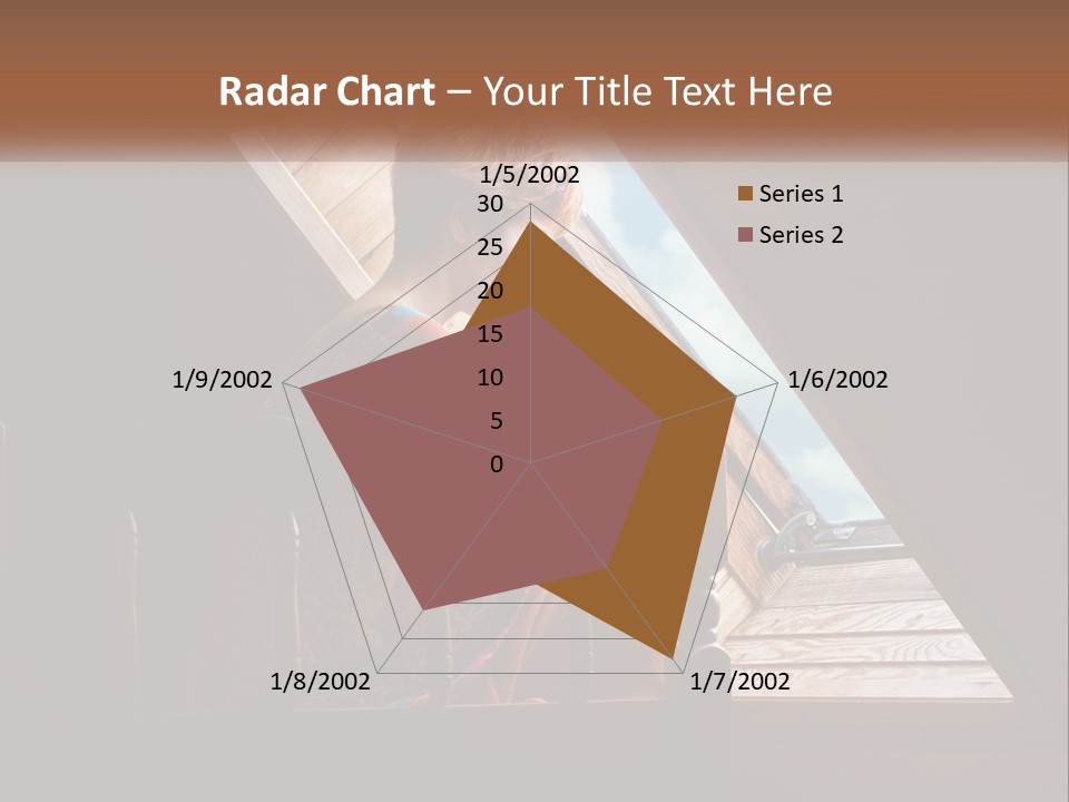 A Woman Sitting On A Bed Looking Out Of A Window PowerPoint Template