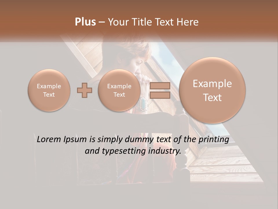 A Woman Sitting On A Bed Looking Out Of A Window PowerPoint Template