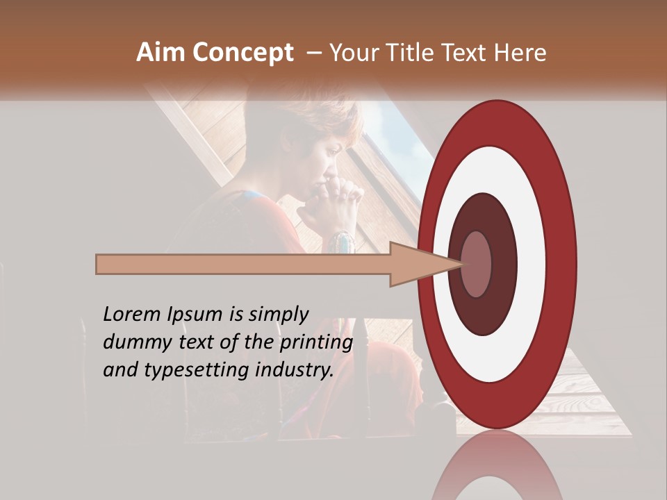 A Woman Sitting On A Bed Looking Out Of A Window PowerPoint Template