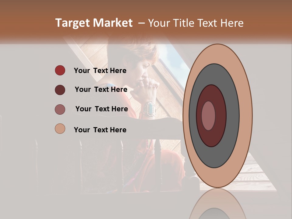 A Woman Sitting On A Bed Looking Out Of A Window PowerPoint Template