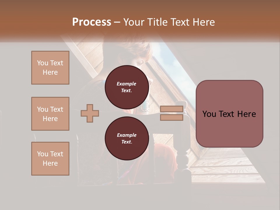A Woman Sitting On A Bed Looking Out Of A Window PowerPoint Template