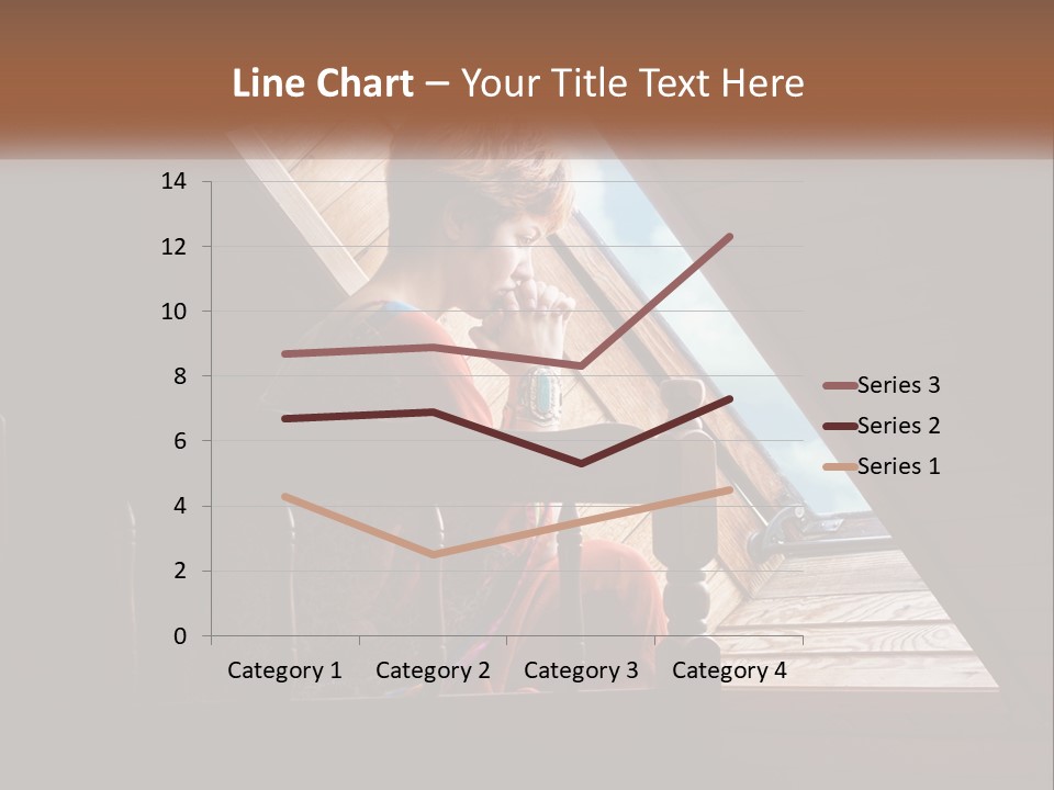 A Woman Sitting On A Bed Looking Out Of A Window PowerPoint Template