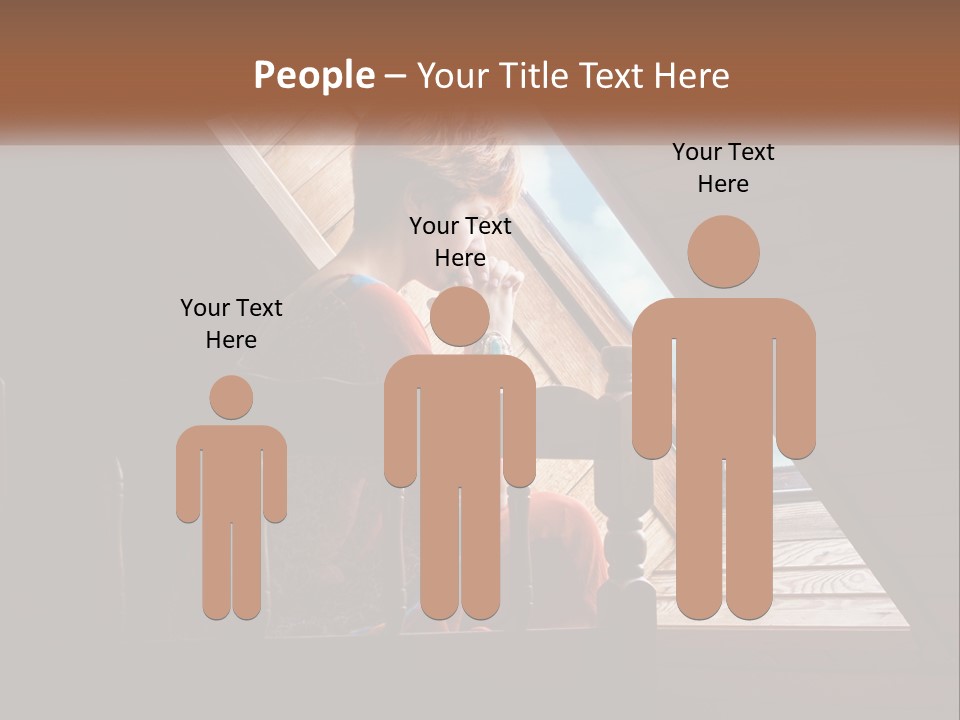 A Woman Sitting On A Bed Looking Out Of A Window PowerPoint Template