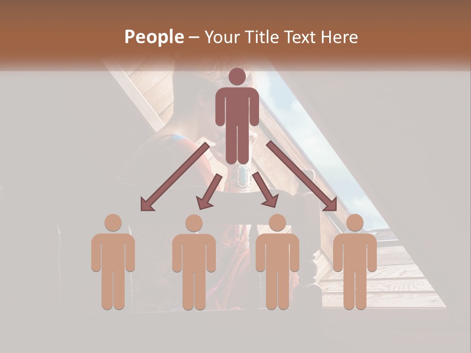 A Woman Sitting On A Bed Looking Out Of A Window PowerPoint Template