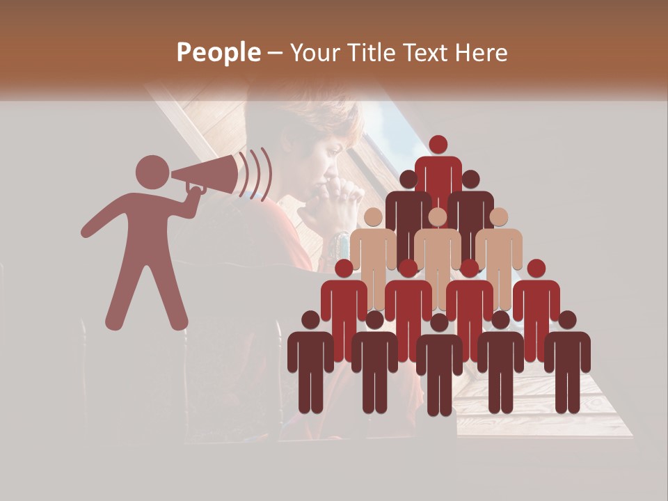 A Woman Sitting On A Bed Looking Out Of A Window PowerPoint Template