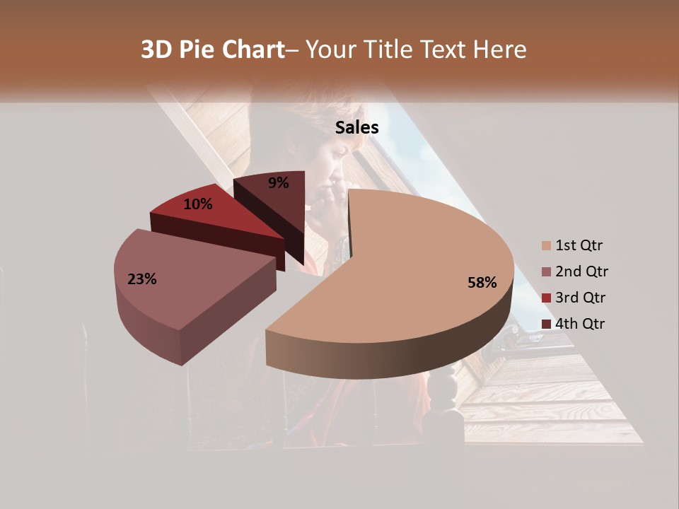 A Woman Sitting On A Bed Looking Out Of A Window PowerPoint Template