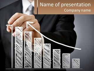 A Business Man Drawing A Graph On A Screen PowerPoint Template