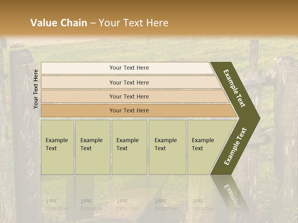 A Wooden Bench Sitting On Top Of A Lush Green Field PowerPoint Template