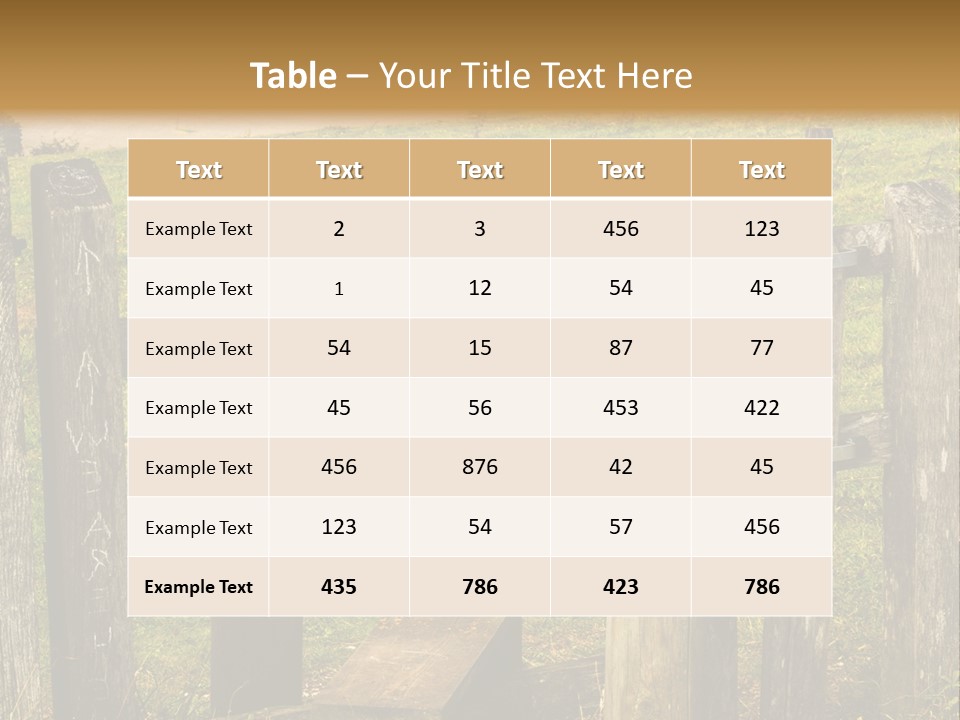 A Wooden Bench Sitting On Top Of A Lush Green Field PowerPoint Template