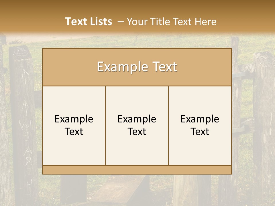 A Wooden Bench Sitting On Top Of A Lush Green Field PowerPoint Template