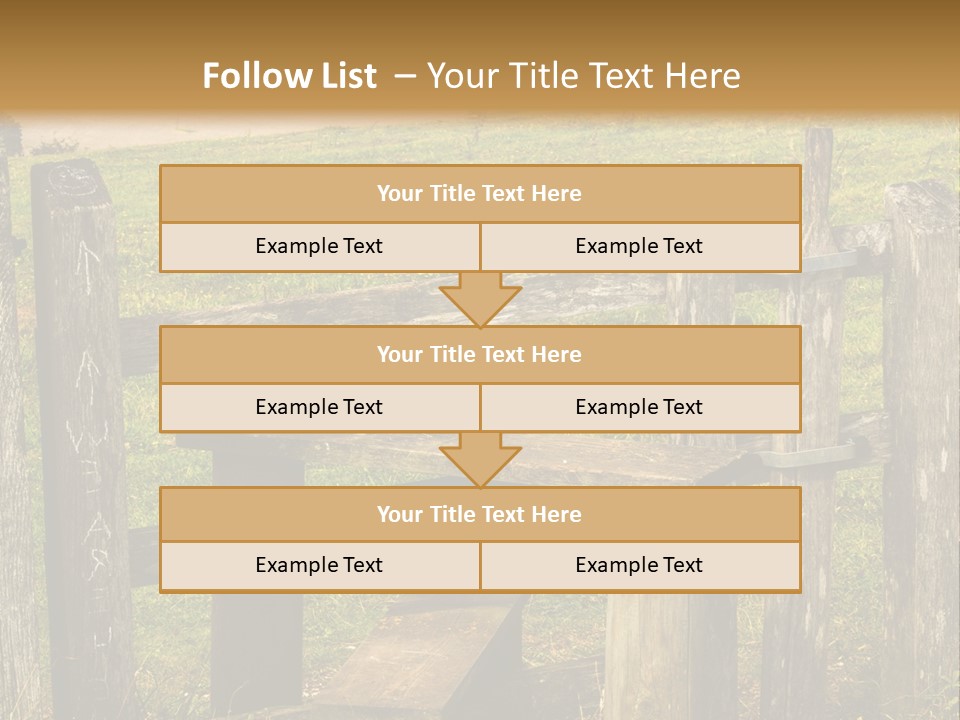 A Wooden Bench Sitting On Top Of A Lush Green Field PowerPoint Template
