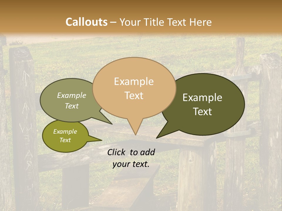 A Wooden Bench Sitting On Top Of A Lush Green Field PowerPoint Template