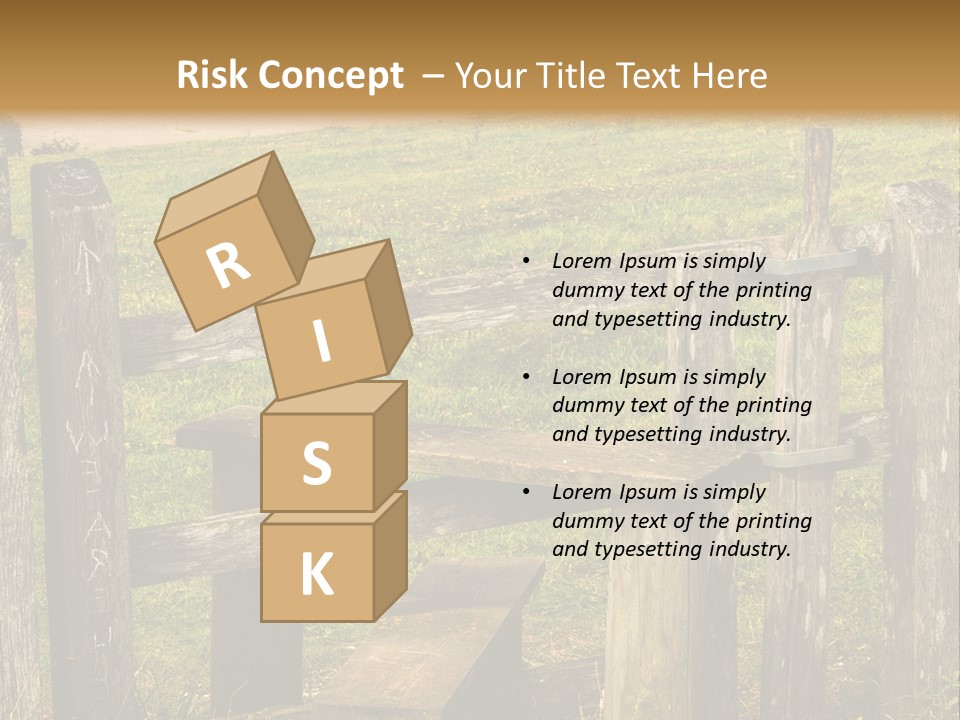 A Wooden Bench Sitting On Top Of A Lush Green Field PowerPoint Template
