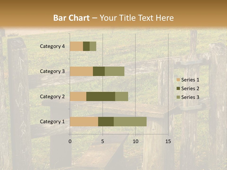 A Wooden Bench Sitting On Top Of A Lush Green Field PowerPoint Template