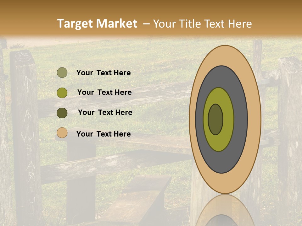 A Wooden Bench Sitting On Top Of A Lush Green Field PowerPoint Template