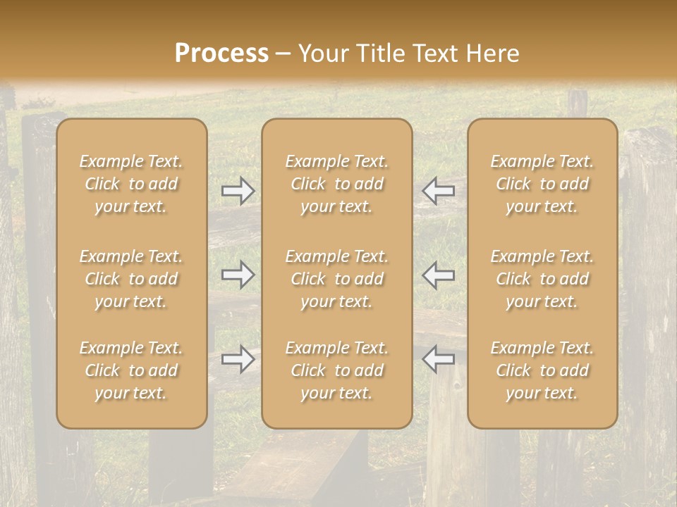 A Wooden Bench Sitting On Top Of A Lush Green Field PowerPoint Template
