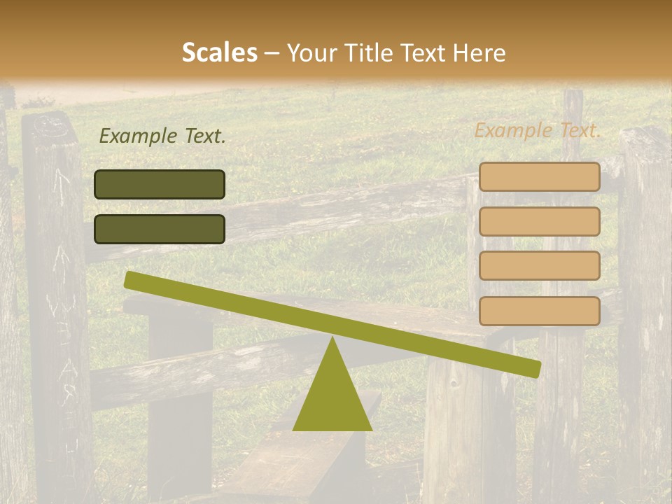 A Wooden Bench Sitting On Top Of A Lush Green Field PowerPoint Template