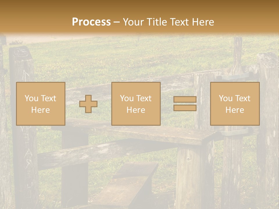 A Wooden Bench Sitting On Top Of A Lush Green Field PowerPoint Template