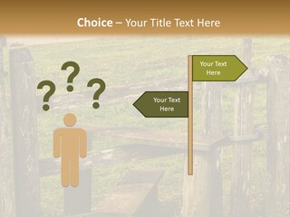 A Wooden Bench Sitting On Top Of A Lush Green Field PowerPoint Template