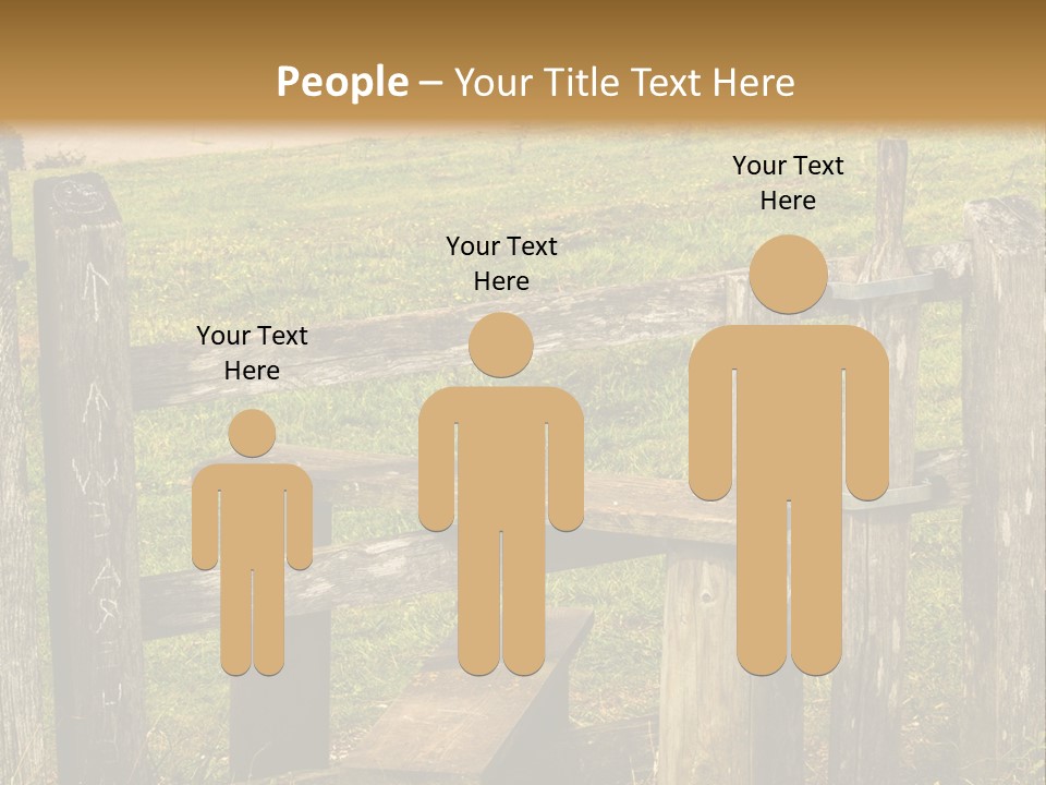 A Wooden Bench Sitting On Top Of A Lush Green Field PowerPoint Template