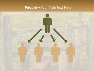 A Wooden Bench Sitting On Top Of A Lush Green Field PowerPoint Template