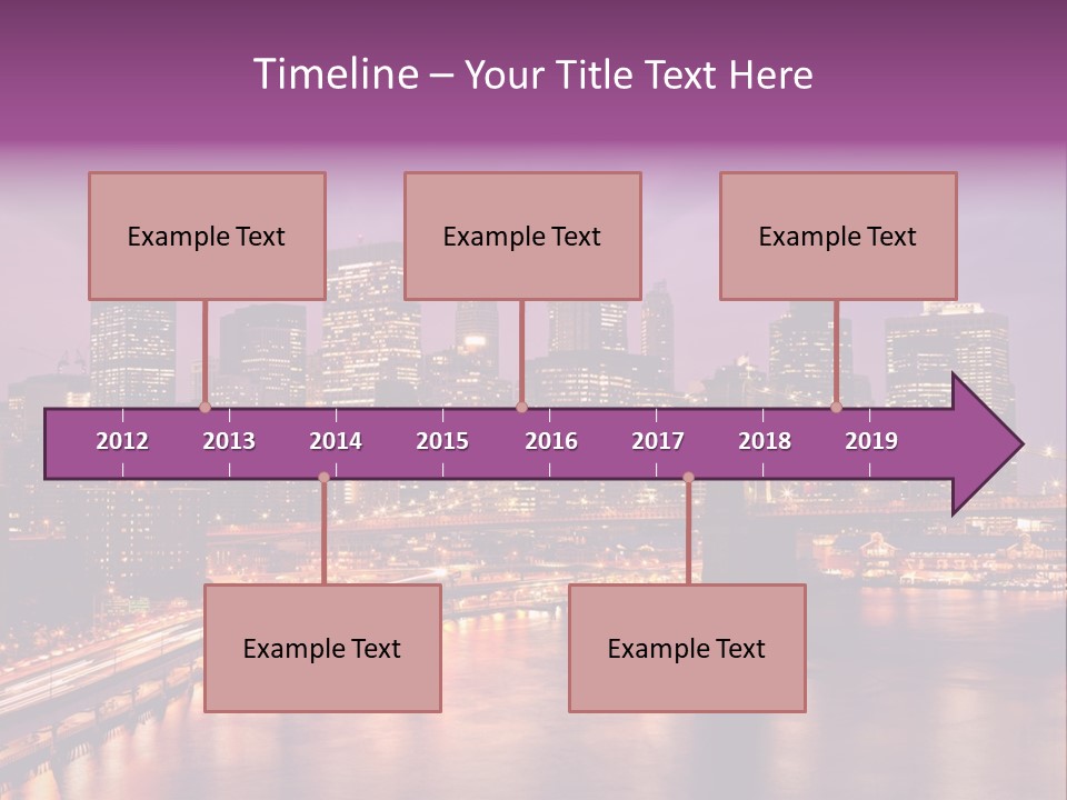 A City Skyline At Night With A Bridge In The Foreground PowerPoint Template