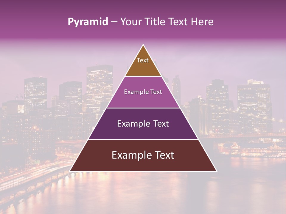 A City Skyline At Night With A Bridge In The Foreground PowerPoint Template