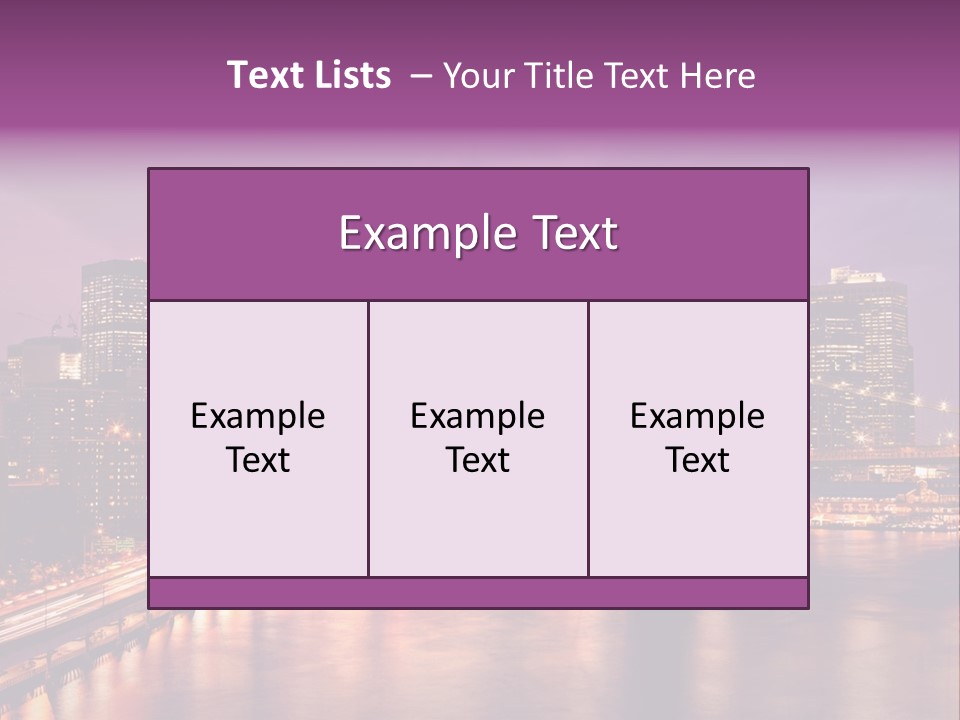 A City Skyline At Night With A Bridge In The Foreground PowerPoint Template