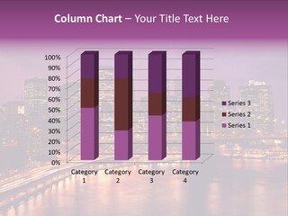 A City Skyline At Night With A Bridge In The Foreground PowerPoint Template