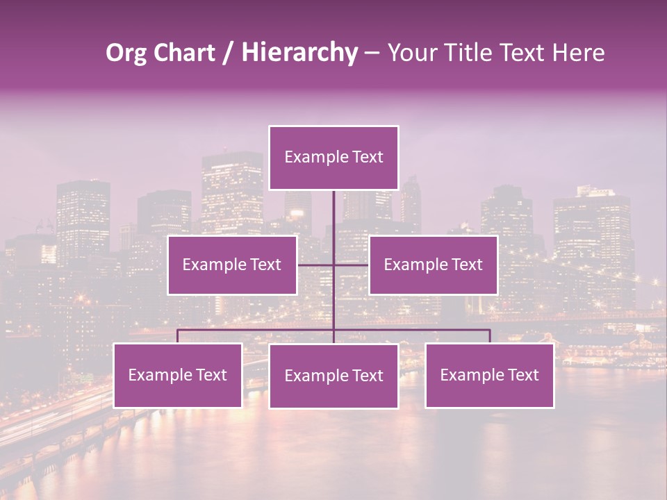 A City Skyline At Night With A Bridge In The Foreground PowerPoint Template