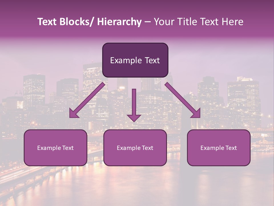 A City Skyline At Night With A Bridge In The Foreground PowerPoint Template
