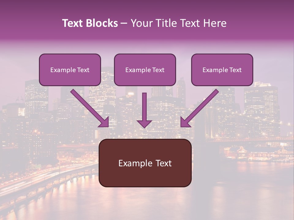 A City Skyline At Night With A Bridge In The Foreground PowerPoint Template
