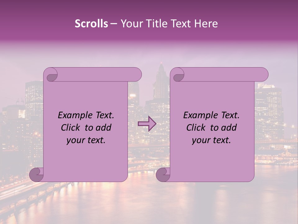 A City Skyline At Night With A Bridge In The Foreground PowerPoint Template