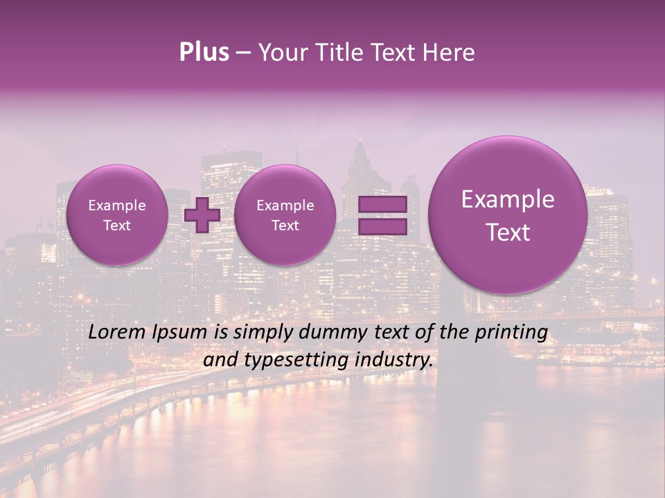 A City Skyline At Night With A Bridge In The Foreground PowerPoint Template