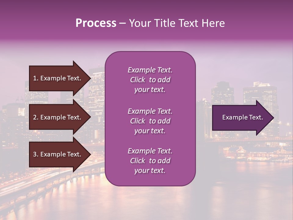 A City Skyline At Night With A Bridge In The Foreground PowerPoint Template