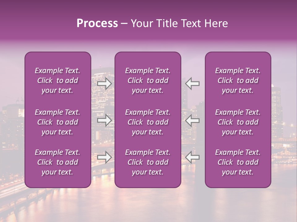 A City Skyline At Night With A Bridge In The Foreground PowerPoint Template