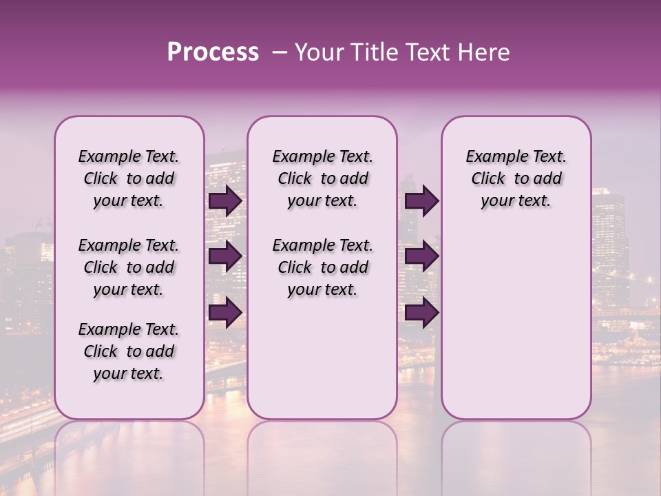 A City Skyline At Night With A Bridge In The Foreground PowerPoint Template