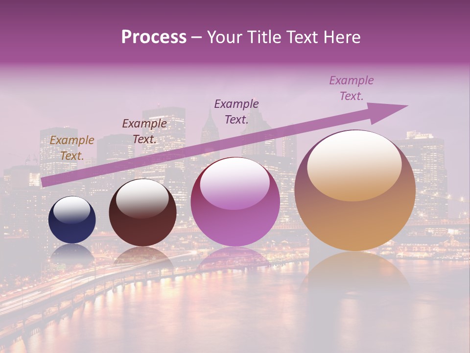 A City Skyline At Night With A Bridge In The Foreground PowerPoint Template