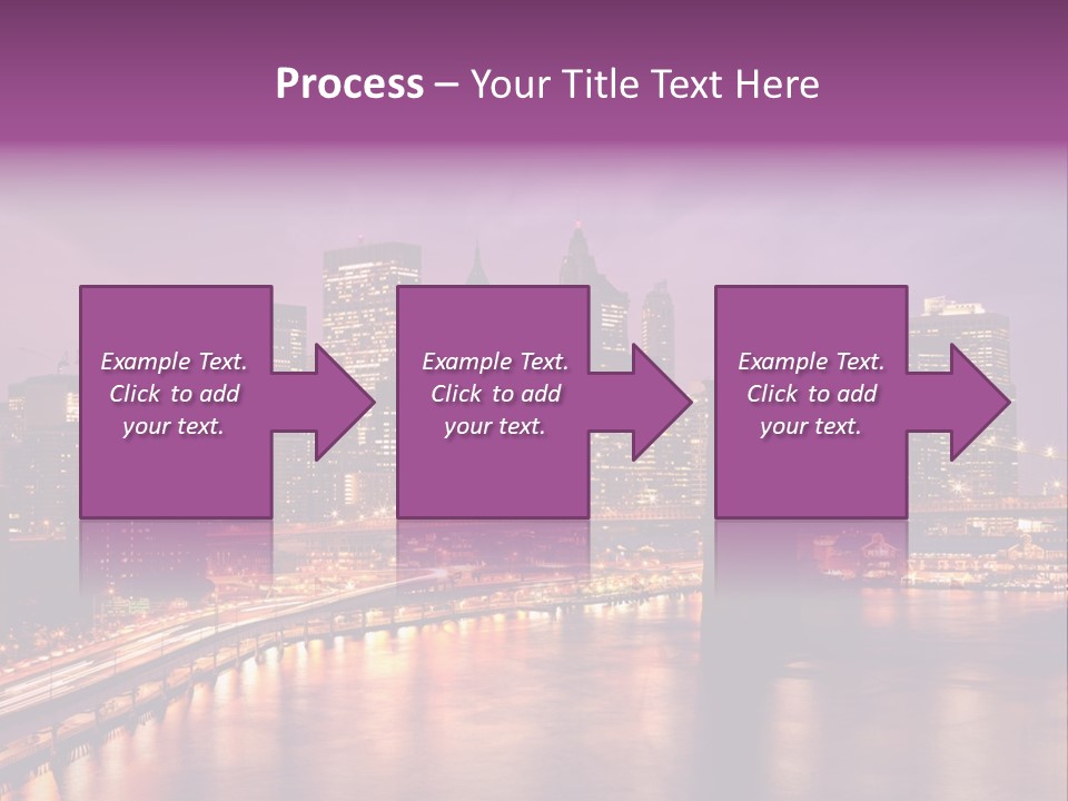 A City Skyline At Night With A Bridge In The Foreground PowerPoint Template