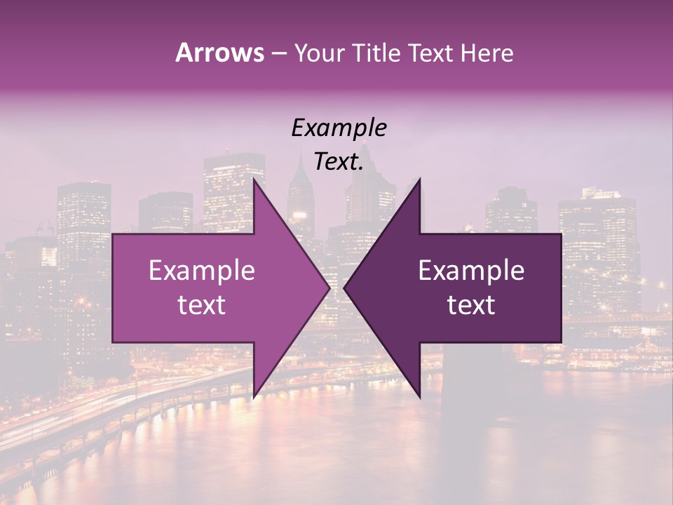 A City Skyline At Night With A Bridge In The Foreground PowerPoint Template