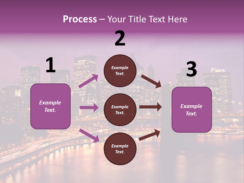 A City Skyline At Night With A Bridge In The Foreground PowerPoint Template