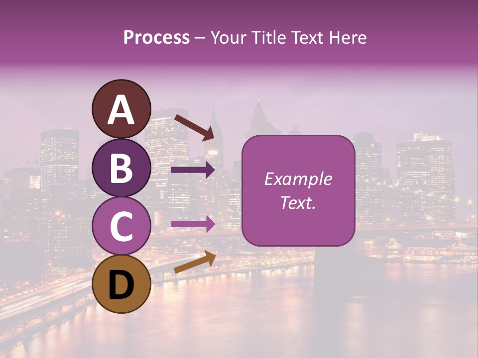 A City Skyline At Night With A Bridge In The Foreground PowerPoint Template