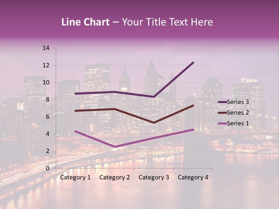 A City Skyline At Night With A Bridge In The Foreground PowerPoint Template