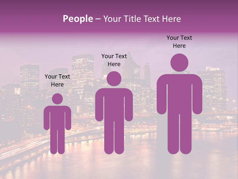 A City Skyline At Night With A Bridge In The Foreground PowerPoint Template