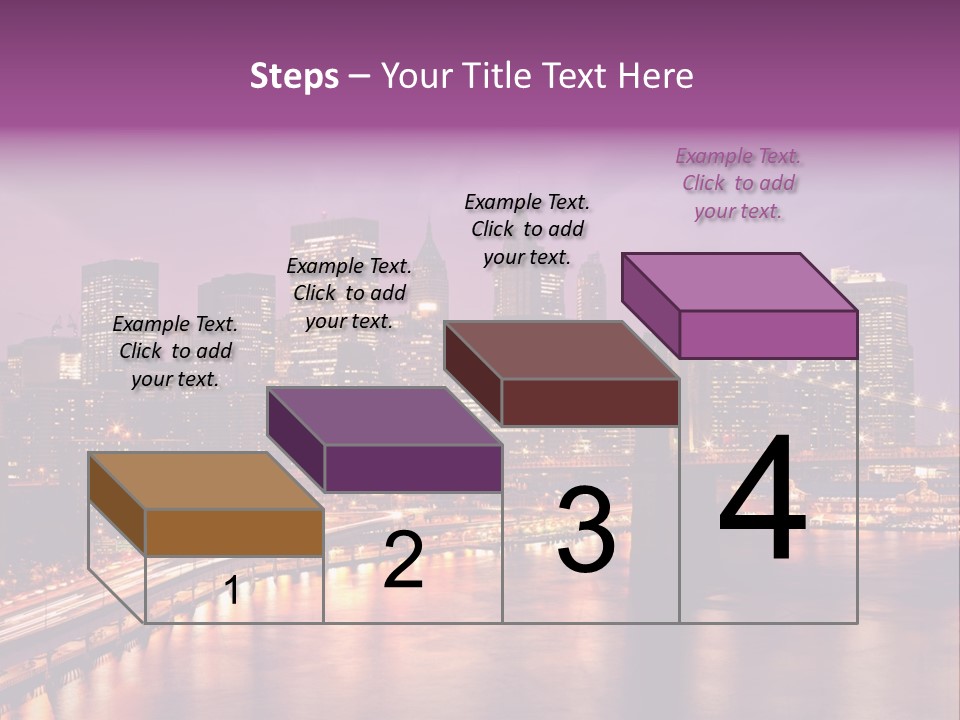 A City Skyline At Night With A Bridge In The Foreground PowerPoint Template